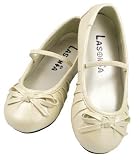 Kids Ballerina Flats Girl's Dress Shoes Pearl Ivory
