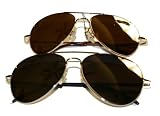 Classic Big Mirrored Lens Aviator Sunglasses with Spring Temples - Clearance Sale !