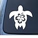 HIBISCUS TURTLE - Tropical - Car, Truck, Notebook, Vinyl Decal Sticker #1212 | Vinyl Color: White