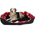 TecTake XXL Hundebett Hundekissen Hundesofa Schlafbett schwarz/rot