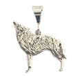 Sterling Silver Wolf Pendant Charm with Bail