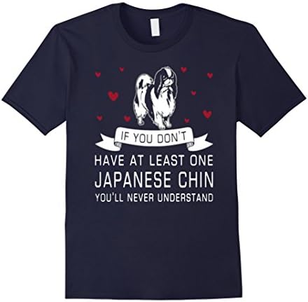 Men's Dog Tshirt - Funny Japanese Chin Tshirt - Love Japanese Chin XL Navy