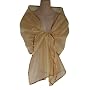 Sheer Gold Organza Evening Wrap Shawl for Prom Wedding Bride