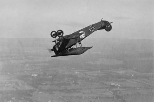 German Fokker Airplane loops in stunt, 18x27 Paper Giclée