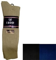 Izod Men's Ribbed Crew, 6 Pairs