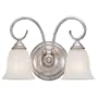 Sea Gull Lighting 4003-61 Athenia Two-Light Wall Sconce, Silver Patina Finish with Alabaster Style Glass Accents