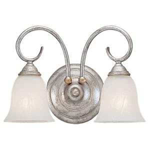 Sea Gull Lighting 4003-61 Athenia Two-Light Wall Sconce, Silver Patina Finish with... by 