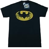  : BATMAN "FADED LOGO" Black DC Comics Licensed Cotton Tee