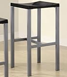 Set of 2 29"H Bar Stools in Black Finish Metal Frame