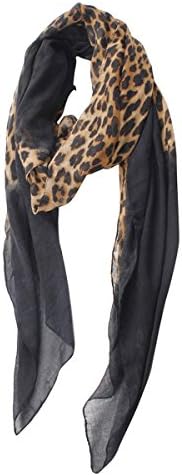 TinoTrade Women's Animal Print Scarves With Colored Leopard Pattern (Black)
