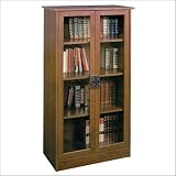 Review Ameriwood 34835 / Glass Door Bookcase - Oak