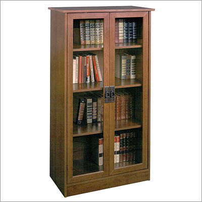Glass Door Bookcase - Oak