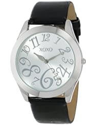 XOXO Womens XO3177 Silver Dial Black Patent Strap Watch