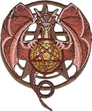Dragons - Chinese Fire Breathing Pentagram Mystical Dragon Logo Patch