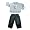Mish Mish - Infant Boys Long Sleeve Corduroy Pant Set, Grey, Blue, Navy (Size 12Months)