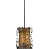 Quoizel MC844PRC Mica 1-Light Mini Pendant from the Quoizel Naturals Collection with Mica Shade, Renaissance Copper