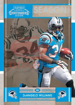 2008 Playoff Contenders Season Tickets Football Card # 15 DeAngelo Williams - Carolina Panthers - NFL Trading Card in Protective Display Case!