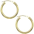 14KT Yellow Gold 2mm 3/4 Inch Hoop Earrings