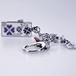 Bejeweled Digital USB 1.0/2.0 Enameled Keychain with 2GB Flash Memory/Drive, Cloverleaf