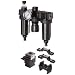 Parker 15B Series Three-Unit Combo Compressed Air Filter/Regulator/Lubricator, NPT
