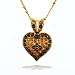 Amaro Necklace - Heart Amulet in Gold, Topaz and Jet Tones #01814 AMK ONK