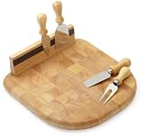 Search : Prodyne CB-40 End Grain Beech wood Cheese Board with Four Knives