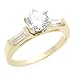 Cheap 14K Engagement Ring 1.2ctw CZ Cubic Zirconia Solitair Yellow Gold Ring On Sale