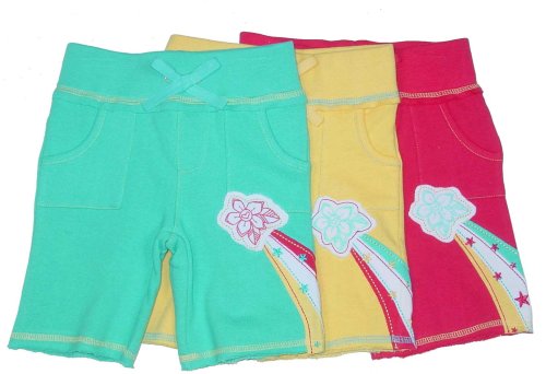 Toddler Girls' Bermuda Shorts with Flower Applique