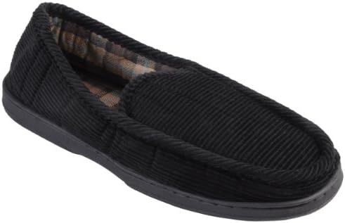 Boston Traveler Mens Lined Corduroy Moccasin Slipper Shoes