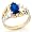10k Gold CZ September Birthstone 2012 Graduation Ring