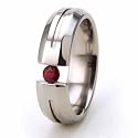 New 6mm Titanium Tension Set Ring, Natural Ruby Gemstone, Free Sizing 4.5-17!
