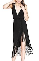 Sexy V-neck Asymmetric Backless Sleeveless Tunic 