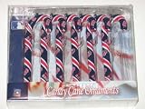 BOSTON RED SOX Team Logo & Colors CANDY CANE CHRISTMAS ORNAMENT SET (6 pack)