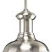 Progress Lighting P5023-09 1-Light Mini-Pendant, Brushed Nickel