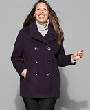 Calvin Klein Plus Size Coat, Long Sleeve Pea Coat
