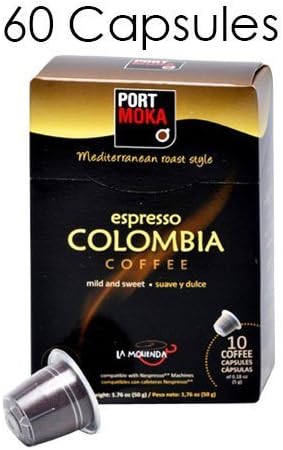 Espresso Colombia Coffee Capsules (Multipack - 60 Pods) * Nespresso ® Compatible Capsules - N-size Compatible