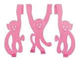 Present Time Doorhanger Monkeys set of 3 height 22cm Pink