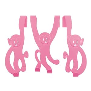 Present Time Over the Door Monkey Hanger, Pink
