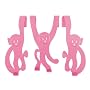 Present Time Doorhanger Monkeys set of 3 height 22cm Pink