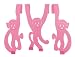 Present Time Doorhanger Monkeys set of 3 height 22cm Pink