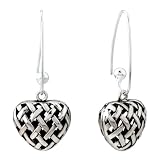 Pugster Heart Celtic Knot Sterling Silver Earrings Dangle