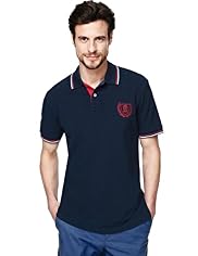 2" Longer Blue Harbour Pure Cotton Short Sleeve Polo Shirt