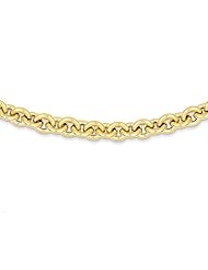 14k Yellow Gold 18in 8.75mm Polished Fancy Rolo Link Necklace. Metal Wt- 34.5g