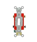 20 Amp, Toggle Double-Pole AC Quiet Switch, 120/277 Volt, Extra Heavy Duty Grade, Self Grounding, Back and Side Wired, Brown/Black/Gray/Ivory/Red/White, 1222-2
