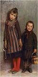 Chiusi Fuori Di Scuola, 1859-1933 - Artist: Emilio Longoni - Art Print Poster Size: 27.00 by 54.00 inches