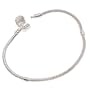 Silver Tone Threaded Snake Chain Bracelet With Snap Clasp Fits Pandora 9 Inch