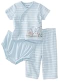 Little Me Baby-boys Newborn Elephant 3 Piece Diaper Pant Set, Light Blue Stripe, 9 Months