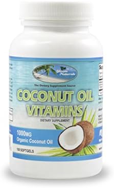 Gleam Naturals Coconut Oil Vitamins 1000mg Extra Virgin Organic 100 Count Softgels Dietary Supplement 100% Medium Chain Triglycerides MCT Metabolism Weight Loss Nutrition Capsules Pills Helps Healthy Heart Metabolic Rate (100)