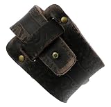 Wide Soft Brown Gothic Leather Cuff Wristband Bracelet With Tribal Style Pattern