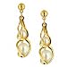 Gold Tone Simulated Pearl Drop Earrings